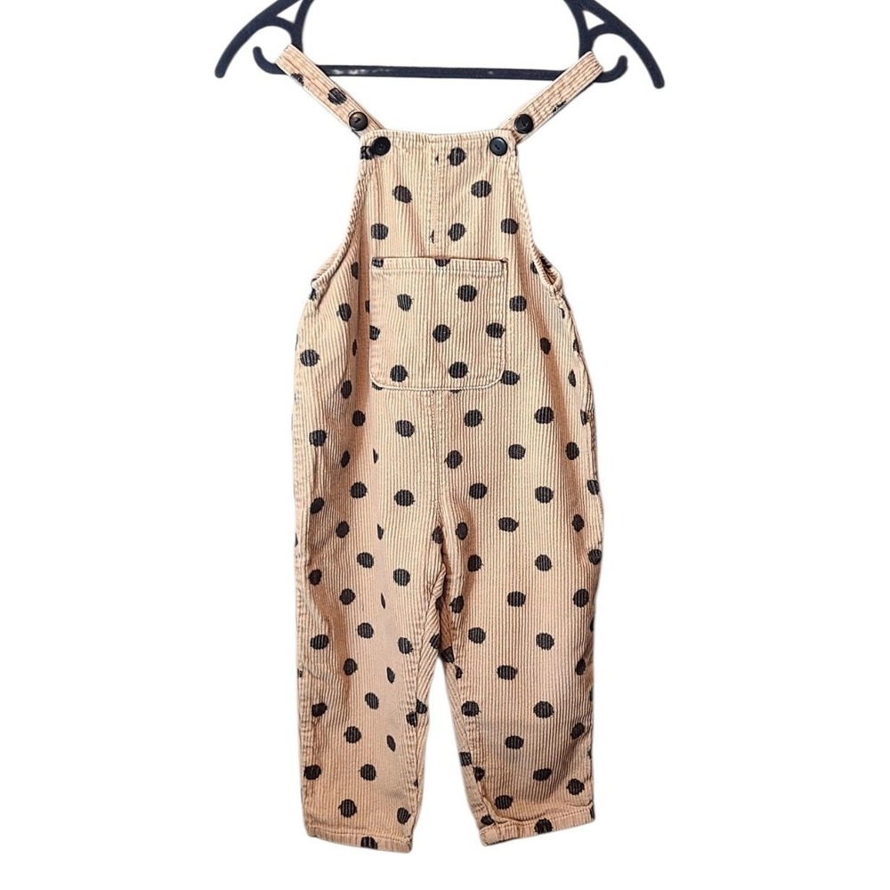 Zara Kids Polka Dot Corduroy Overall Size 3-4 Play Fall